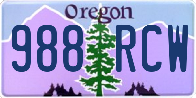 OR license plate 988RCW