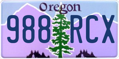 OR license plate 988RCX