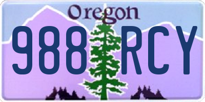 OR license plate 988RCY