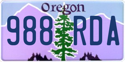 OR license plate 988RDA