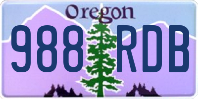 OR license plate 988RDB