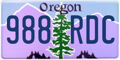OR license plate 988RDC