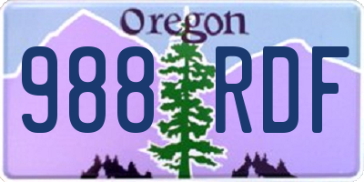 OR license plate 988RDF