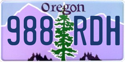OR license plate 988RDH