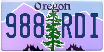 OR license plate 988RDI