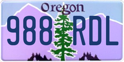 OR license plate 988RDL