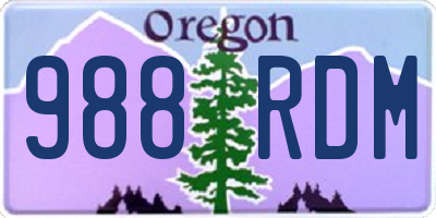 OR license plate 988RDM