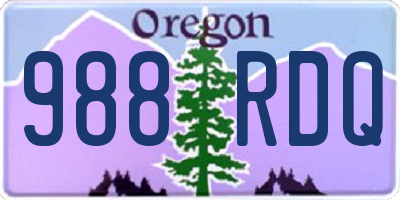 OR license plate 988RDQ
