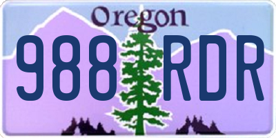 OR license plate 988RDR