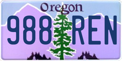 OR license plate 988REN