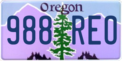 OR license plate 988REO