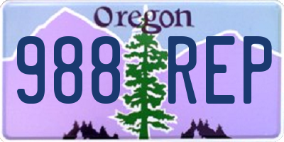 OR license plate 988REP