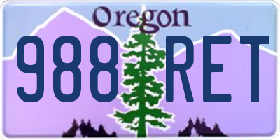 OR license plate 988RET