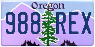 OR license plate 988REX