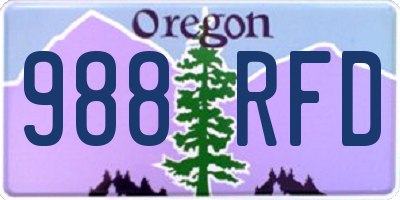 OR license plate 988RFD
