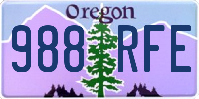OR license plate 988RFE
