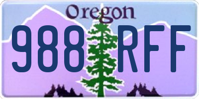OR license plate 988RFF