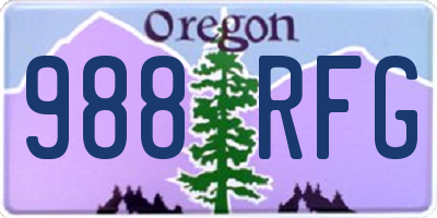 OR license plate 988RFG