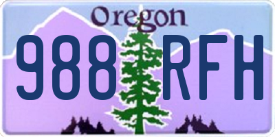 OR license plate 988RFH