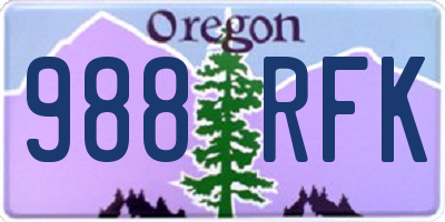 OR license plate 988RFK
