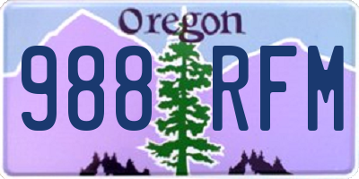 OR license plate 988RFM