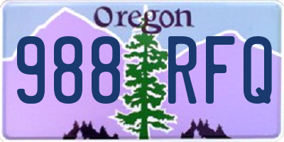 OR license plate 988RFQ
