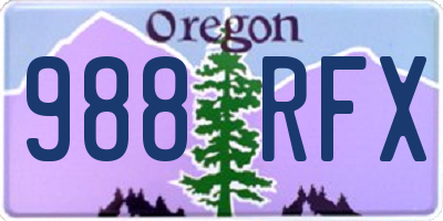OR license plate 988RFX