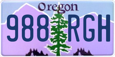 OR license plate 988RGH