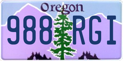 OR license plate 988RGI