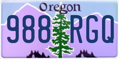 OR license plate 988RGQ