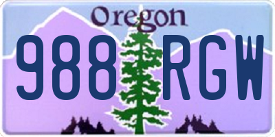 OR license plate 988RGW