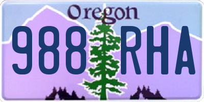 OR license plate 988RHA