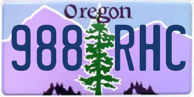 OR license plate 988RHC