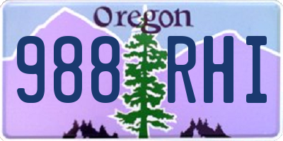 OR license plate 988RHI