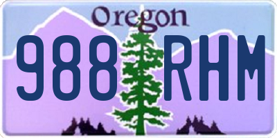 OR license plate 988RHM