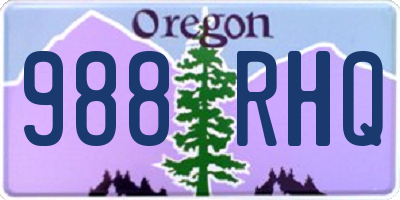 OR license plate 988RHQ