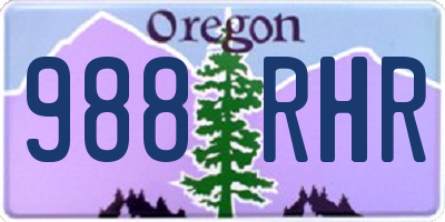OR license plate 988RHR