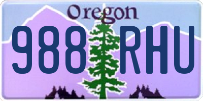 OR license plate 988RHU
