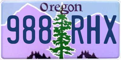 OR license plate 988RHX