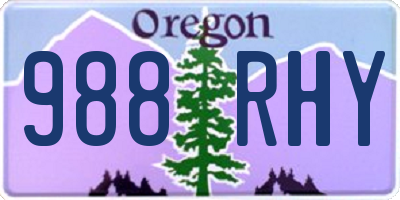 OR license plate 988RHY