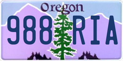 OR license plate 988RIA