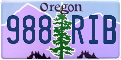 OR license plate 988RIB