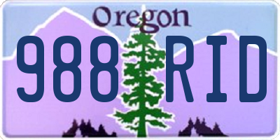 OR license plate 988RID