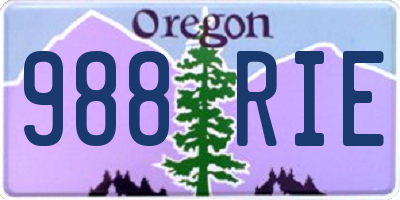 OR license plate 988RIE