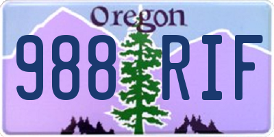 OR license plate 988RIF