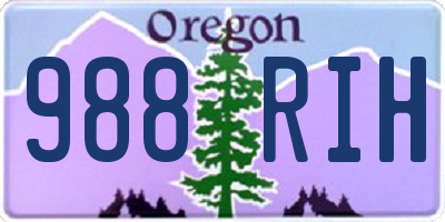 OR license plate 988RIH