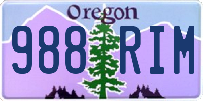 OR license plate 988RIM