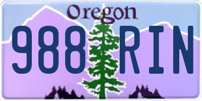 OR license plate 988RIN