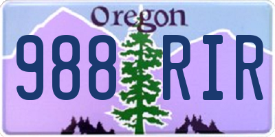 OR license plate 988RIR