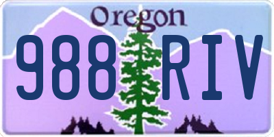OR license plate 988RIV
